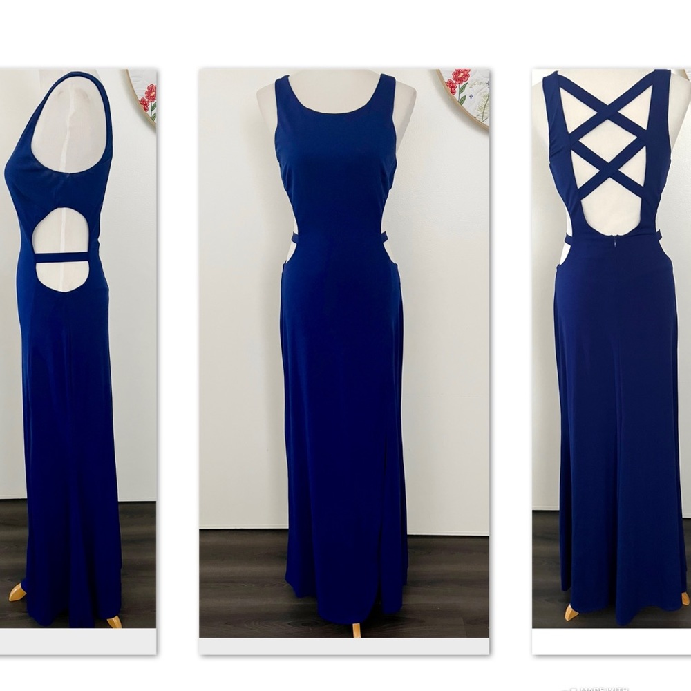 Steppin' Out Royal Blue Strappy Back Maxi Dress